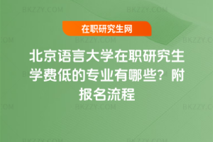 北京語言大學(xué)在職研究生學(xué)費(fèi)低的專業(yè)有哪些？附報名流程