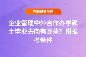 企業(yè)管理中外合作辦學(xué)碩士畢業(yè)去向有哪些？附報(bào)考條件